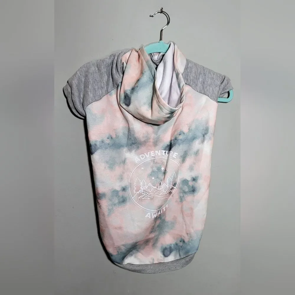 NWT FRISCO Dog Sweatshirt Hoodie Pink Tie Dye Size XX-Large Adventure Gray